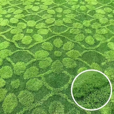 geometrisch cijfer artficial gras, grastapijt met embleem